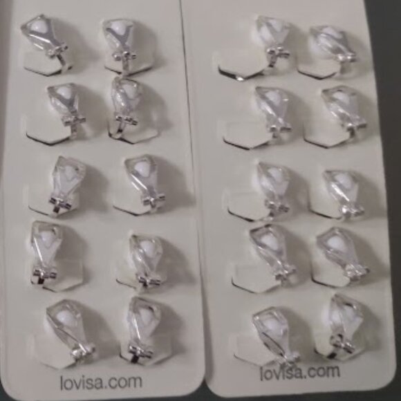 LOVISA 5pc LOT Flower/Round/Clear Crystal Pearl Clip On Earrings Set**NEW! - Picture 7 of 9